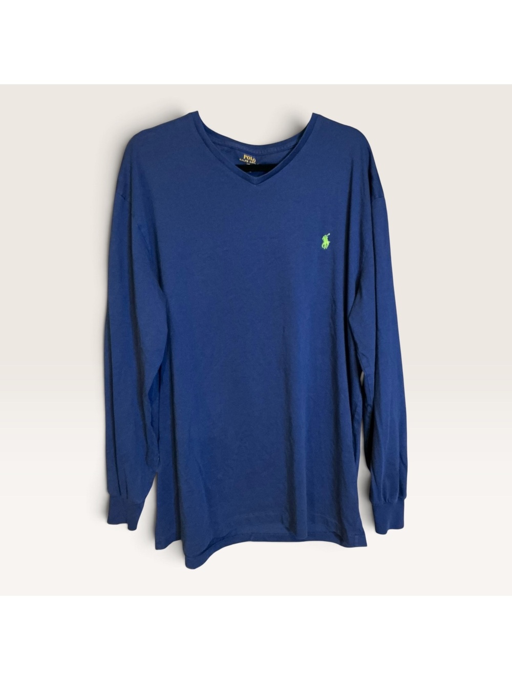 Polo Ralph Lauren Long Sleeve V-Neck Shirt LT Tall Blue